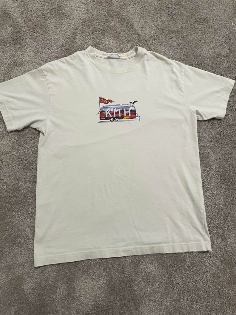 Kith Campfire Canyon Tee in Cream with Multicolor Chest Graphic
